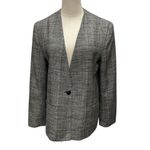Barclay Square Women's Sz 10 Plaid Flecked Wool Silk Blazer Jacket Career Office Gray Photo 1