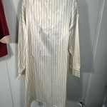 Lauren Roger White and Gold Strips Sateen Night Shirt Size Size 2X EUC Photo 4