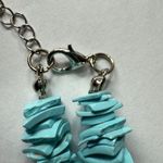 Shell Chips Beaded Necklace Choker, Extender Chain, Lobster Clasp Shade of Blue Photo 3