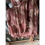 ASOS  DESIGN tiered ruffle floral jaquard mini dress ruffle cutout skirt metallic Photo 7