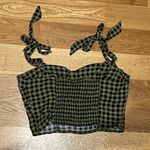 Green and Black Plaid Corset Style Top Size M Photo 2
