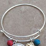 Two Tone Dolphin Nautical Beach Charm Bangle Gold Photo 1