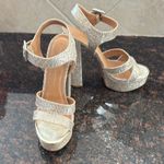 Chinese Laundry Elegant Gold Glitter Ankle Strap Platform Heels Photo 0
