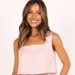 Petal and Pup Polly Pink Square Neck Linen Blend Crop Tank Top XL Photo 0
