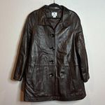 Vintage deep chocolate brown Genuine Lambskin leather jacket Size L Photo 0