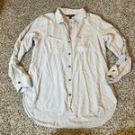 Rock & Republic Rock Republic Womens XS Shirt Embroidered Live Let Love Gray Long Sleeve Photo 0