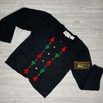 Nwt Vintage Tally ho embroidered / beaded “ ugly Christmas sweater “ sweater Red Photo 0