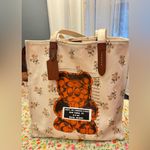 Coach  Floral Canvas Tote - Cream and Brown Photo 4