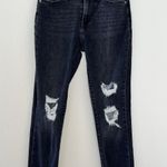 Levi's  721 Black Wash Denim Distressed Raw Hem High Rise Skinny Jeans  Photo 0