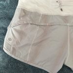 Lululemon  Run Speed Short Metallic Light Pink White‎ Gray 2-Way Stretch Size 6 Photo 4