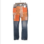 frame denim NWT FRAME LE MINI BOOTCUT LEATHER PATCHWORK JEANS Photo 2