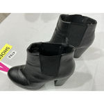 Divided Womans 6.5 Pull On Platform Ankle Boots Black Elastic Ankle Stacked Heel Photo 2