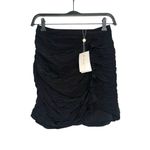 For Love & Lemons NWT  Isabella Black Ruched Ruffle Mini Skirt SMALL Photo 2