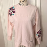 Satva Floral Embroidery Sweatshirt active sport athletic Blush organic cotton S Pink Photo 0