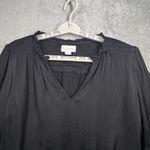 Velvet by Graham & Spencer Blouse Black Long Sleeve V Photo 3