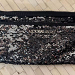 Victoria's Secret Victoria’s Secret Black Sequin Clutch Zip Pouch Wristlet Evening Bag Photo 0