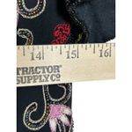 Papell Boutique NWT Black Beaded Embroidered Silk Lined Top Floral Party Sequin Petite Medium Photo 7