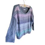 American Eagle Pastel Stripe Crewneck Sweater Vintage Y2K L Gray Cozy Grandma Photo 5