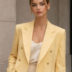 Burberry Vintage 70's Burberrys L Blazer Jacket  Gold button Luxury Classic Butter Yellow Photo 0