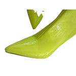 AZALEA WANG Neon Yellow Patent Heels Boots Size 10 Photo 5