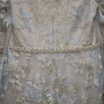 Mac Duggal NWT 11165 Blue Queen Anne Lace Long Sleeve V-Neck Trumpet Gown Dress Photo 12