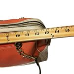 Anne Klein Satchel Bag Womens Coral Cream Quilted Chain Shoulder Purse Padlock Photo 11