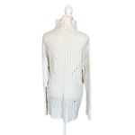 BCBGMAXAZRIA  Gardenia Cream Sequin Merino Wool Mock Neck Tunic Sweater Sz Small Photo 3