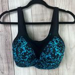 Champion  Black and Blue Patterned Sports Bra Photo 0