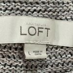 Loft cotton crochet knit long sleeve crew neck pull over lightweight sweater Photo 1
