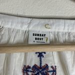 Sunday Best Shirt Womens Small Annalise Embroidered Boho Tassel Peasant Top White Photo 3