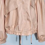 7 For All Mankind  Peach Faux Leather Oversized Bomber Jacket Size Large Photo 3