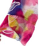 Multiples  bright colorful lightweight button up plus tropical floral watercolor Photo 2