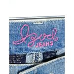 IZOD Distressed Bootcut Jeans Womens 16 Pink Green Ripped Y2K Grunge Boho NWT Photo 9