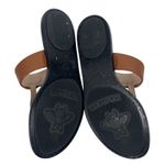 Gucci  Leather Thong Sandals Gold Double G Logo Orange Brown Size 37 Photo 6