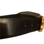 Vintage 90 Ginnie Johansson Black Leather Belt Gold Rope Buckle nautical Coastal Photo 5