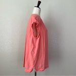 Splendid Splended Linen Blend Coral Split neck Top, Sz Medium Photo 4