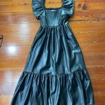 Olivia James the Label Black Brooke Faux Leather Flutter Sleeve Dress Photo 10