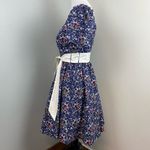 Unique Vintage  Navy Dakota Flare Whimsical Botanical Mushroom Dress Small Photo 9