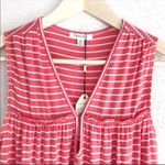 Sophie Max  Coral Pink Striped Tank‎ Top V-Neck Sleeveless Stretch XS X-Small New Photo 4