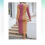 Striped Sweater Dress Pink Size L Photo 4