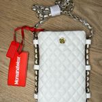 Montana West NWT  Quilted White Crossbody Cellphone Pouch Gold Accents Photo 0