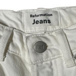 Reformation  White Straight Leg High Waisted Jeans Size 23 Button Fly Cotton READ Photo 3