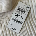 JM Collection  Women’s turtleneck ribbed sweater in eggshell size Large Photo 2