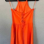 Abound NWT  Romper Lace Up Back Shorts Pockets Summer Orange Fluro Size Small Photo 4