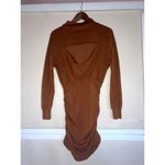 Anthropologie DAILY PRACTICE Cozy Ruched Dress Long Sleeve Mini Size Small S Tan Photo 3