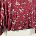 Free People Women's Pomegranate Combo Floral Elsa Open Back Blouse Size M Photo 2