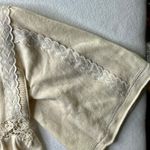 Knitted & Knotted Cream Cardigan Lace Trim Button Up Cropped Sweater Top Sz Sm White Photo 10