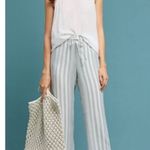Anthropologie ’s Cloth & Stone Linen Wide Leg Pants Blue & Cream Size M New w/Tag Photo 0