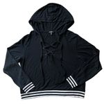 EXPRESS  Oversized Sporty Cropped Hoodie Lace Up Jacket XS Photo 0