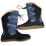 Acorn Women's Fair Isle Knit Booties Multicolor Size 9 Winter Warm Blue Photo 2